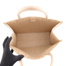 Load image into Gallery viewer, Dior Book tote Natural/BlackM1296ZSQD_M925 Raffia Size Medium
