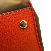 Load image into Gallery viewer, PRADA 2way Handbag Orange/Khaki Nylon Leather
