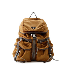 将图像加载到图库查看器中，PRADA Backpack Brown2VZ117 Nylon Leather
