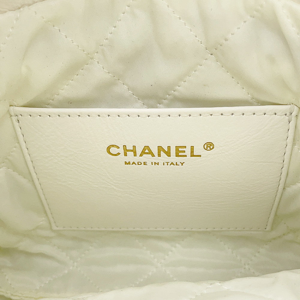 CHANEL CHANEL 22 Perforated Chain Shoulder Bag WhiteAS3980-B19648