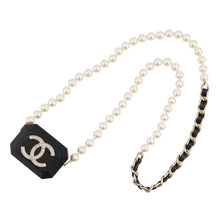 Load image into Gallery viewer, CHANEL DecaCoco RhinestonePearl AirPods Case BlackAB6425 Plastic Faux Pearl Rhinestone

