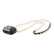 Load image into Gallery viewer, CHANEL DecaCoco RhinestonePearl AirPods Case BlackAB6425 Plastic Faux Pearl Rhinestone
