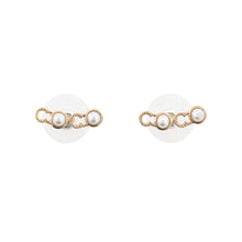Load image into Gallery viewer, CHANEL COCO logo earrings Gold Metal Faux Pearl
