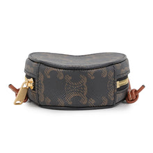 将图像加载到图库查看器中，CELINE Triomphe Heart Shoulder Pouch Tan PVC Leather
