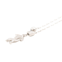 Load image into Gallery viewer, HERMES Talisman Dragon Motif Necklace Silver Metal

