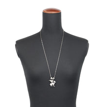 Load image into Gallery viewer, HERMES Talisman Dragon Motif Necklace Silver Metal
