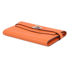 将图像加载到图库查看器中，HERMES Kelly wallet long Orange Epsom
