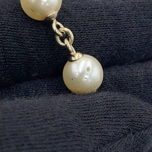 Load image into Gallery viewer, CHANEL CC Logo Faux Pearl Long Necklace Champagne Gold Gold Plated Faux Pearl
