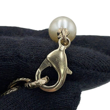 Load image into Gallery viewer, CHANEL CC Logo Faux Pearl Long Necklace Champagne Gold Gold Plated Faux Pearl
