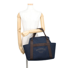 将图像加载到图库查看器中，HERMES Sucked Pansage Groom Navy/Feu Toile Chevrons Canvas
