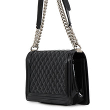 Load image into Gallery viewer, CHANEL Boy Chanel ChainShoulder Bag BlackA92193 Patent Leather Leather Size Large
