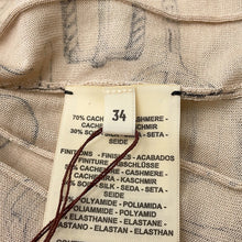 Load image into Gallery viewer, HERMES Cardigan, Cahiers du Corporteur print Size 34 Beige Pierre Histori Cashmere70% Silk30%
