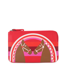 Load image into Gallery viewer, HERMES Carre Pocket Long Pouch Right Rainbow Love Rouge Coeur/Halzan Swift Leather
