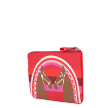 Load image into Gallery viewer, HERMES Carre Pocket Long Pouch Right Rainbow Love Rouge Coeur/Halzan Swift Leather
