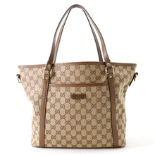 Load image into Gallery viewer, GUCCI GG Canvas Tote Bag Beige/Brown388929 GG Canvas Leather
