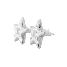 Load image into Gallery viewer, CHANEL CC Logo Star Earrings WhiteABH462 Metal
