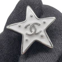 Load image into Gallery viewer, CHANEL CC Logo Star Earrings WhiteABH462 Metal
