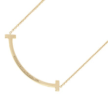 Load image into Gallery viewer, TIFFANY&amp;Co. T Smile Necklace Size Medium74957250 18K Yellow Gold
