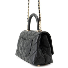 将图像加载到图库查看器中，CHANEL Coco Handle 2WAYHandbag BlackAS2215 Caviar Leather Size XXS
