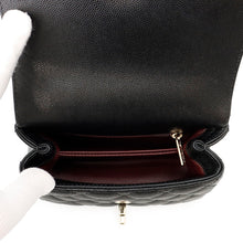 将图像加载到图库查看器中，CHANEL Coco Handle 2WAYHandbag BlackAS2215 Caviar Leather Size XXS
