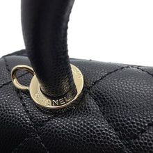 将图像加载到图库查看器中，CHANEL Coco Handle 2WAYHandbag BlackAS2215 Caviar Leather Size XXS
