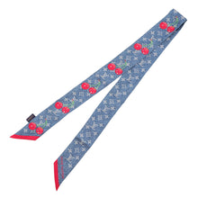 Load image into Gallery viewer, LOUIS VUITTON Bandeau LVx™ Monogram Denim Cherry Blue/RedM96390 Silk100%
