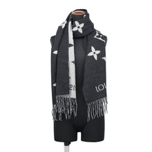 将图像加载到图库查看器中，LOUIS VUITTON Echarpe / Ray Cavik NoirM71040 Cashmere100%
