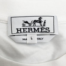 将图像加载到图库查看器中，HERMES T-shirt by Quadrige Size L WhiteH667800HA90LA Cotton100%
