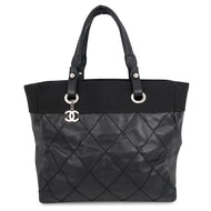 CHANEL Paris-Biarritz Tote Bag BlackA34209 Leather Canvas Size MM