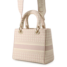 Load image into Gallery viewer, Dior Lady D-Light Houndstooth 2-Way Bag Rose De VanM0565OZAF_M912 Canvas Size Medium
