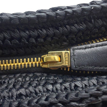 Load image into Gallery viewer, PRADA Raffia Envelope Handbag Black1BF129.2A2T Raffia
