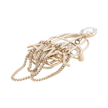Load image into Gallery viewer, CHANEL CC Logo Birdcage Motif Brooch Gold Metal Faux Pearl Rhinestone
