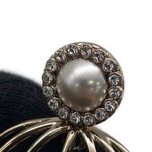 Load image into Gallery viewer, CHANEL CC Logo Birdcage Motif Brooch Gold Metal Faux Pearl Rhinestone
