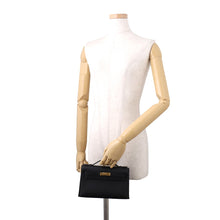 将图像加载到图库查看器中，HERMES PochetteKelly Black Swift Leather
