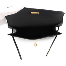 将图像加载到图库查看器中，HERMES PochetteKelly Black Swift Leather
