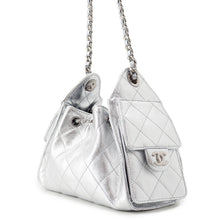 Load image into Gallery viewer, CHANEL CHANEL25 ChainShoulder Bag Silver Metallic Calf Leather Skin
