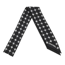 Load image into Gallery viewer, CHANEL CHANEL Twilly Black/White Silk100%
