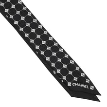 Load image into Gallery viewer, CHANEL CHANEL Twilly Black/White Silk100%
