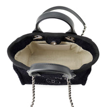 Load image into Gallery viewer, CHANEL Deauville Shopping Tote Black Canvas Leather Size Mini
