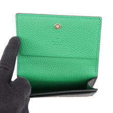 将图像加载到图库查看器中，GUCCI GUCCI Logo Card Case Black/Green771152 Leather
