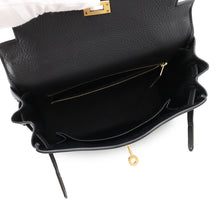将图像加载到图库查看器中，HERMES Kelly Retourne Black Togo Leather Size 25
