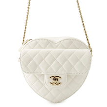 Load image into Gallery viewer, CHANEL Matelasse Heart Shape Chain Shoulder WhiteAS3191 Lambskin
