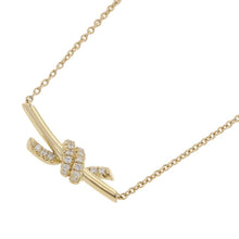 Load image into Gallery viewer, TIFFANY&amp;Co. Knot Diamond Necklace Size Small75123582 18K Yellow Gold
