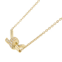 Load image into Gallery viewer, TIFFANY&amp;Co. Knot Diamond Necklace Size Small75123582 18K Yellow Gold
