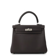 HERMES Kelly Retourne Ebene Swift Leather Size 25