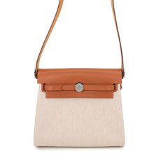 Load image into Gallery viewer, HERMES Herbag zip Gold/Ecru Toile H Vache Hunter Leather Size Mini

