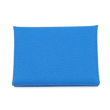 Load image into Gallery viewer, HERMES Calvi Duo Blue Hydra Chevre Myzore Goatskin
