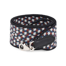Load image into Gallery viewer, HERMES Bandouliere Sangle Caval Black/White/Blue Canvas Swift Leather
