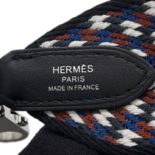 Load image into Gallery viewer, HERMES Bandouliere Sangle Caval Black/White/Blue Canvas Swift Leather
