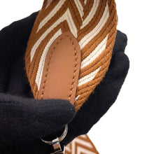 Load image into Gallery viewer, HERMES BandouliereSangle Zig Zag Gold/Ecru Canvas Swift Leather
